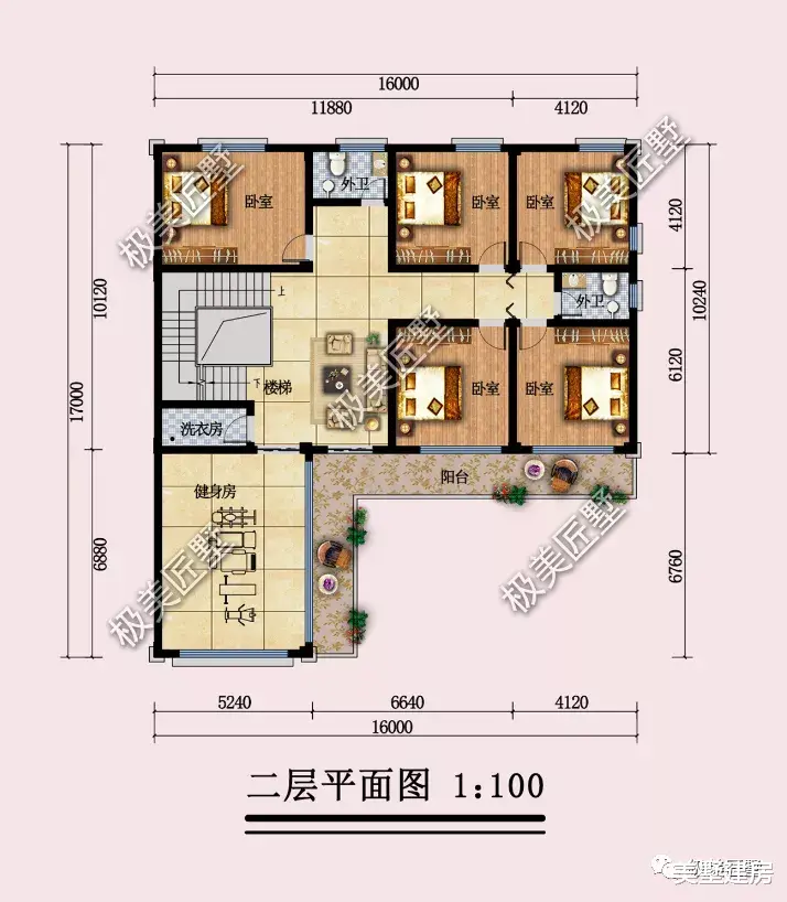 时尚的设计还是要看现代风,16米×17米,看看不吃亏