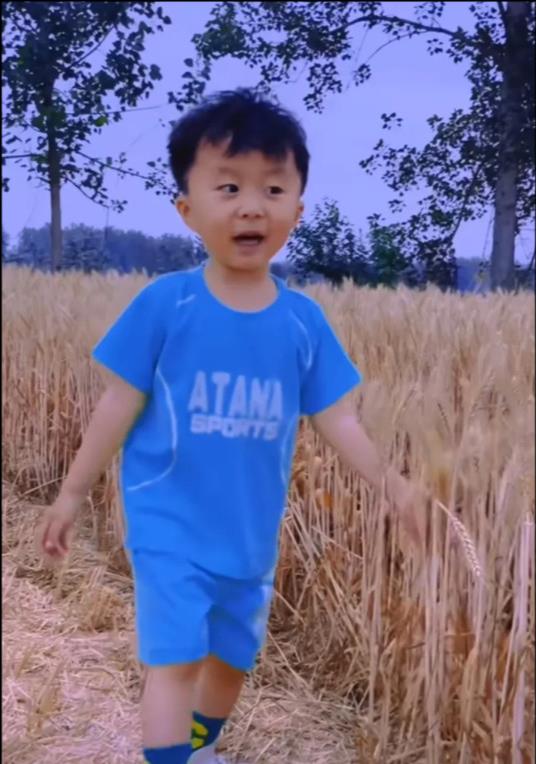 奇奇|熊磊发年轻时相片,楷楷愁眉苦脸,奇奇在麦子地,田姥爷晒团聚照