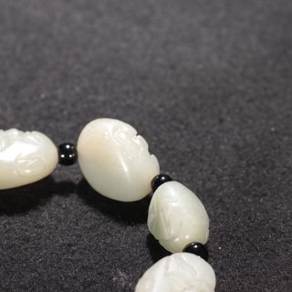 玉雕|旧藏-和田玉雕罗汉原石手串