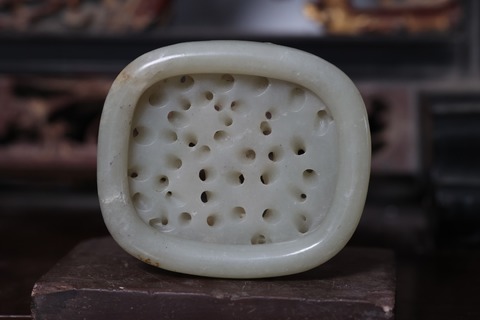 麻姑献寿|舊藏和田玉籽料“秋葵皮 麻姑献寿”带板