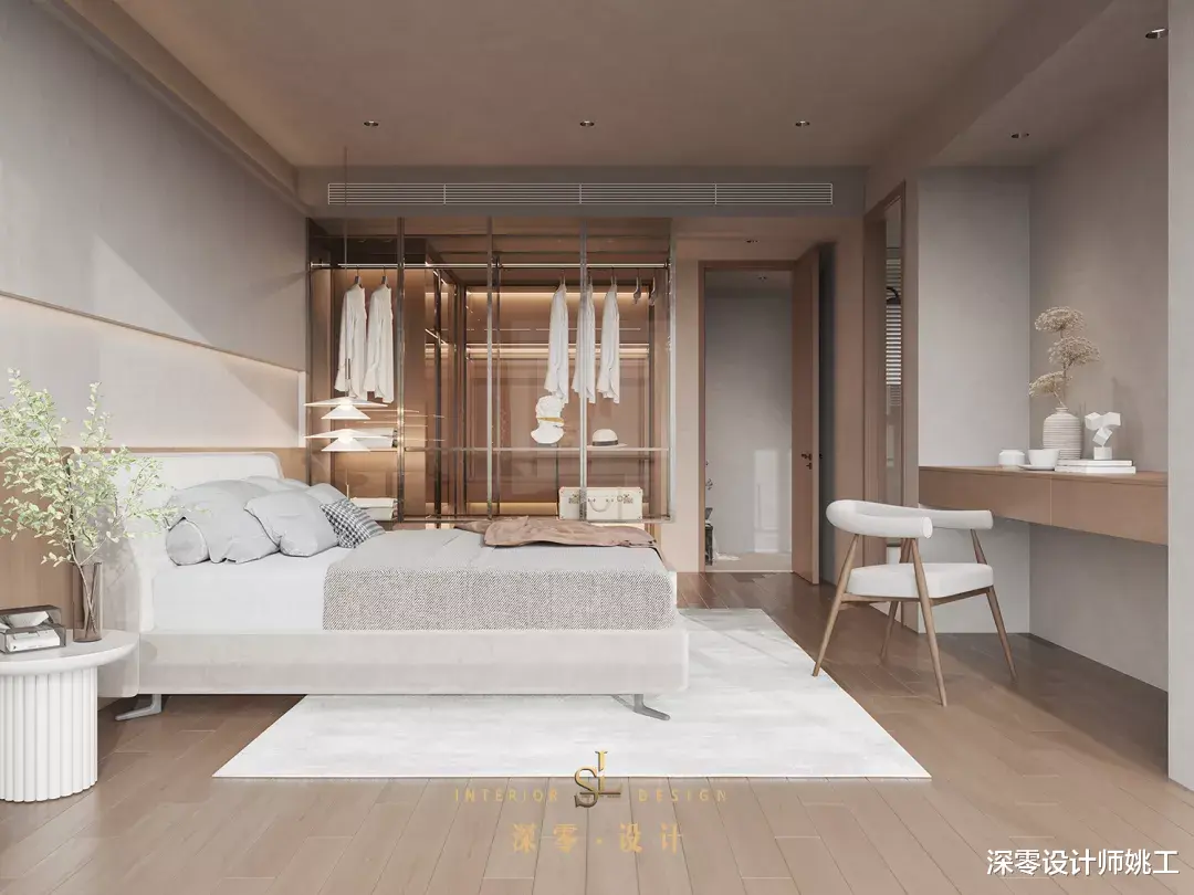 看这套190㎡侘寂风复式,木质地板+水泥灰,营造出优雅高级的环境