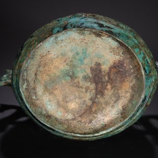 |藏家旧藏-青铜器经文兽形双耳盖尊