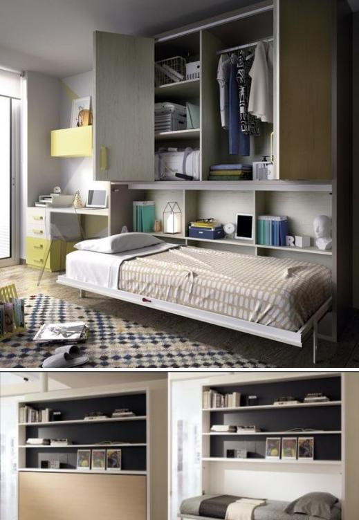 有柜子的注意了,底部50cm不做收纳,塞床铺藏梳妆台,又多一间房