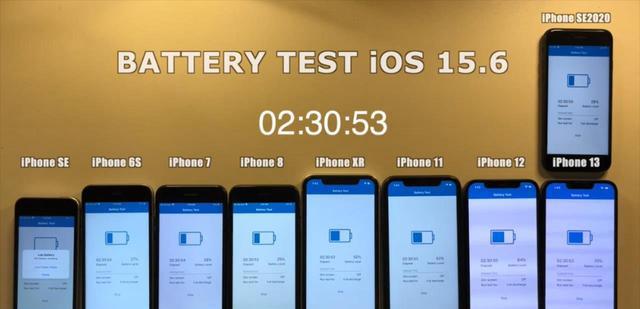 9款iPhone测试iOS15.6电池续航：劝你升级时要慎重