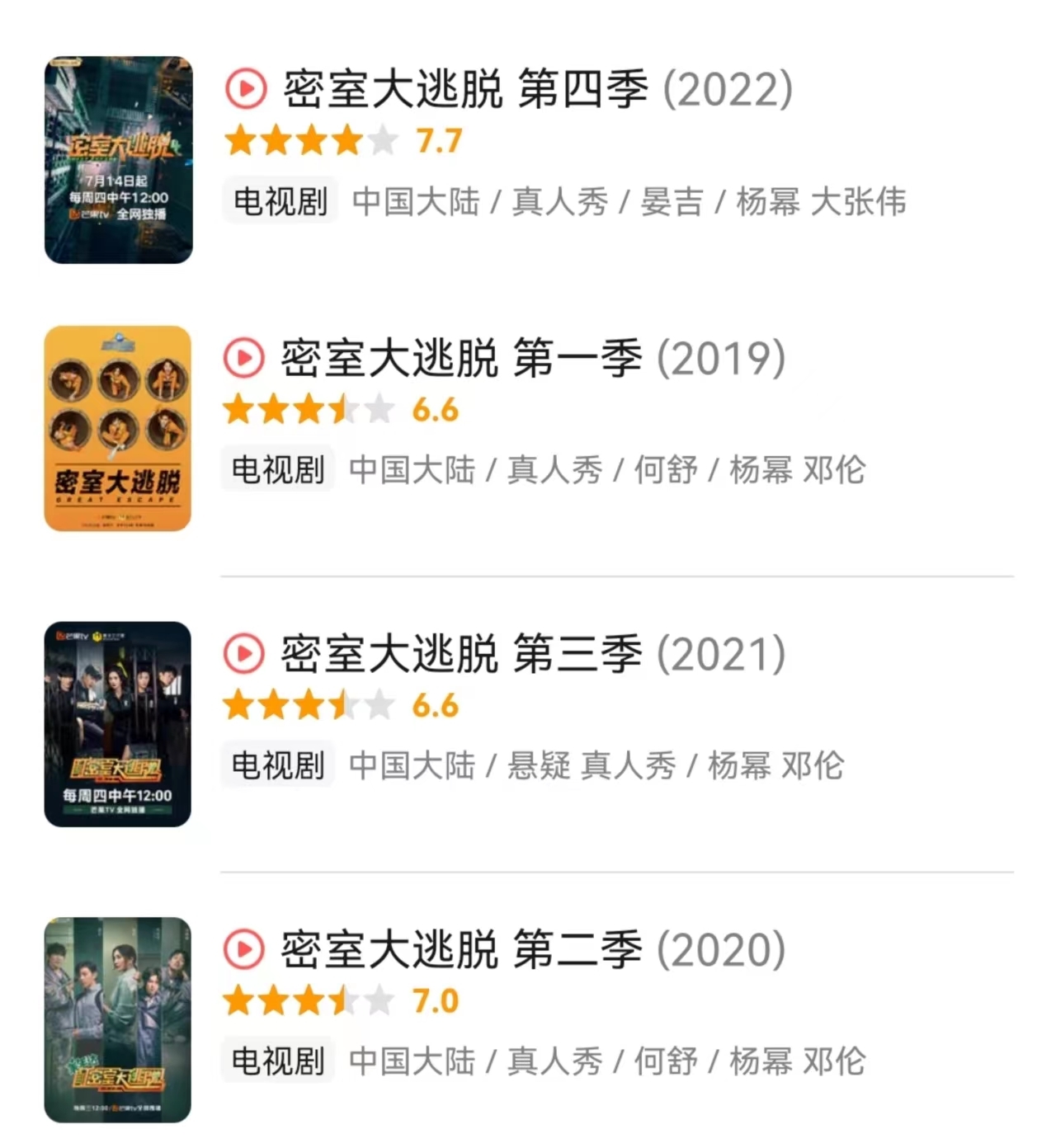 杨幂|《密逃4》收官宴：7人团宠杨幂C位，陈伟霆彭昱畅存在感拉满