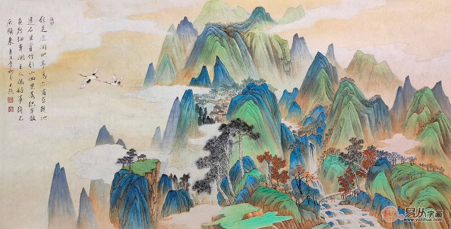 沙发背景墙装饰画怎么选 吉祥山水画让您人财两旺