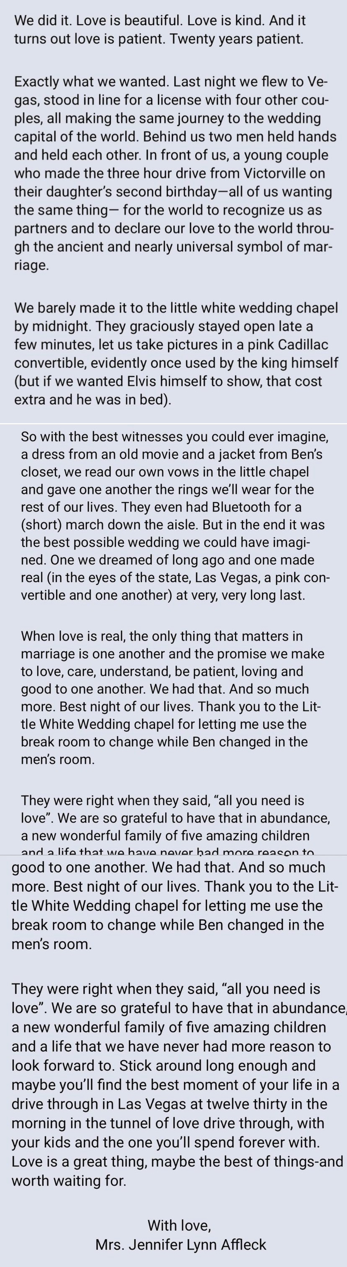 詹妮弗·洛佩兹|恭喜!49岁大本与52岁洛佩兹结婚,20年前曾订婚如今再续前缘