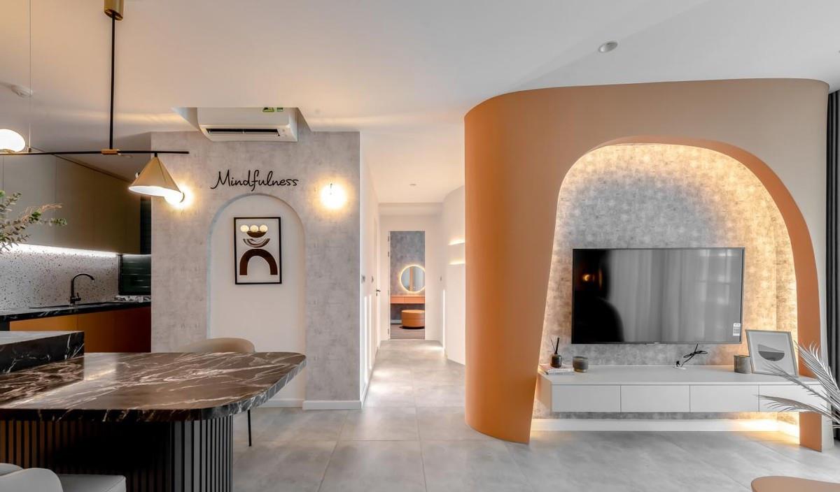 这对新婚夫妻好有品味，拆隔断做弧形墙，重装89㎡后越看越高级！