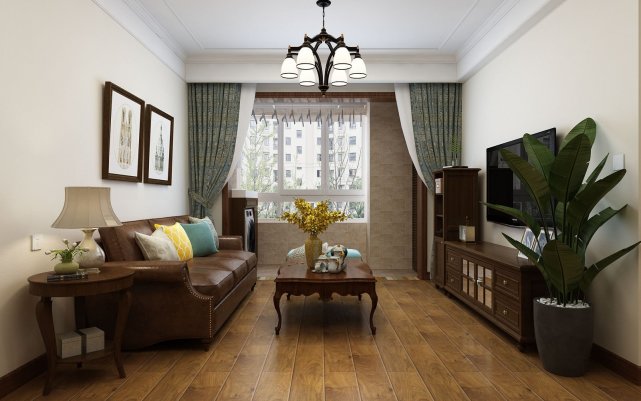 125平美式风三居室,配以暖色会让人百看不腻