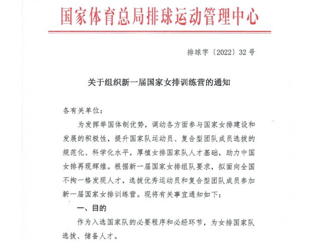 马内|女排集训方式有新变化！设立训练营选拔队员，面向全国甄选队员