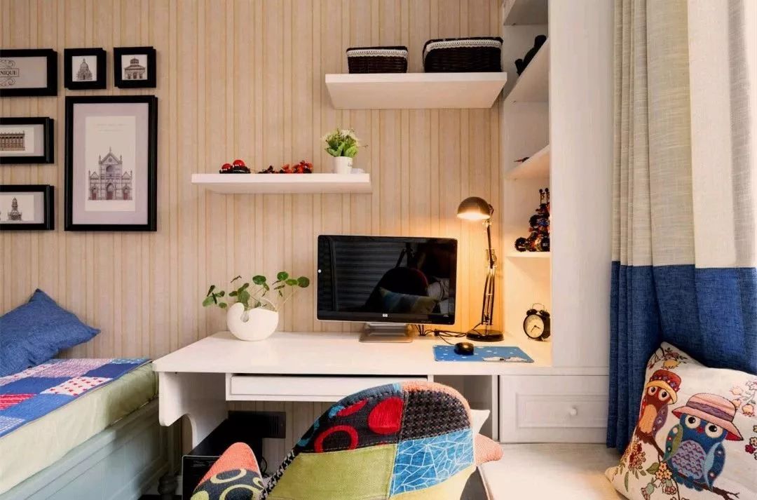 76平的轻美式小户型二居室，这种暖色调好有温馨感