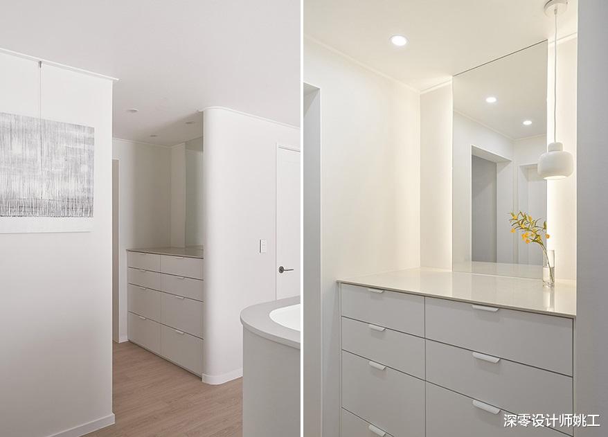 145㎡现代极简，灰白木的经典配色，入户做下沉式玄关，独特高级