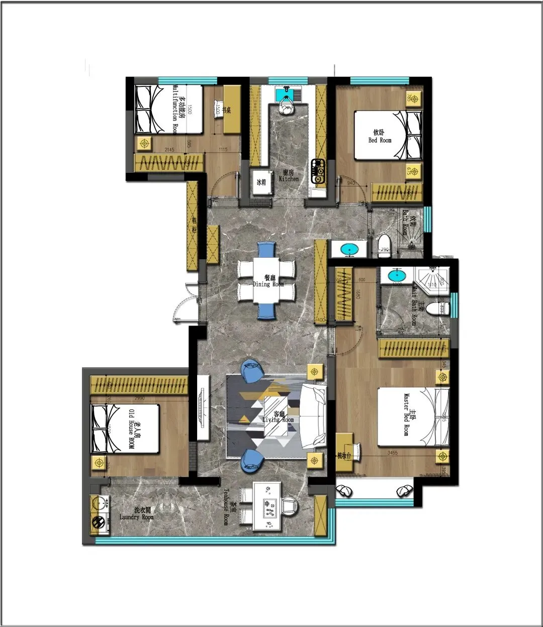 【鲁班装饰】君庭云邸136㎡现代简约风格,素雅简约的幸福之家。