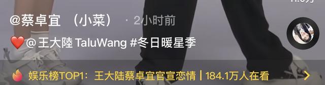 蔡卓宜|王大陆蔡卓宜首次官宣恋情,晒多张亲密照