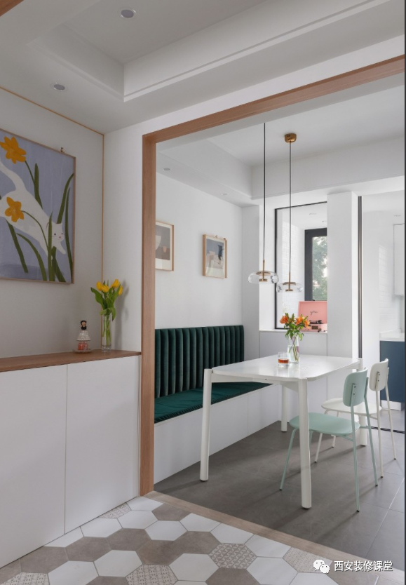 100㎡两室婚房,无玄关造一个玄关