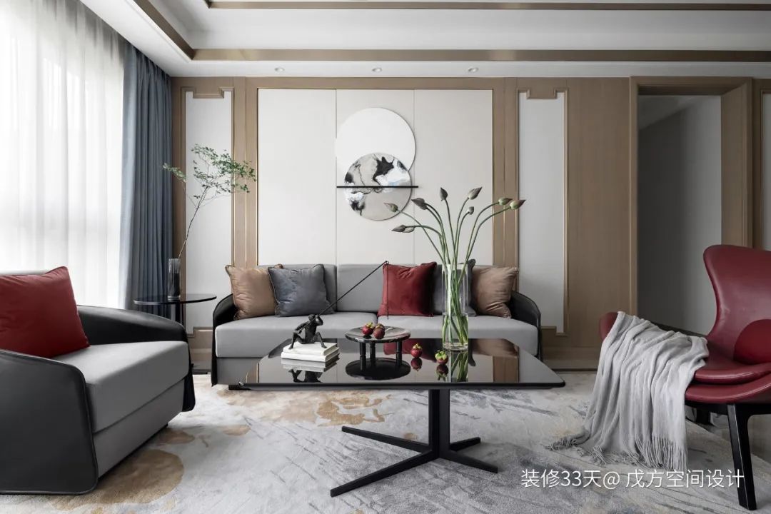 装修设计:实用130平素雅新中式四口之家