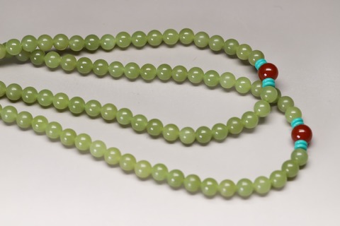 |舊藏和田黄玉籽料“一百零八子朝珠项链”