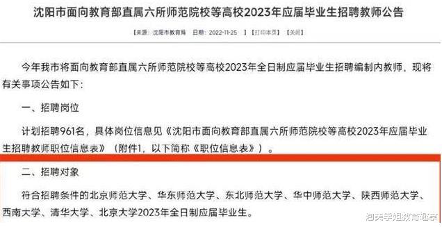 幼儿园|沈阳教育局向8所高校招聘教师,看到校名后,劝退至少一半竞争者