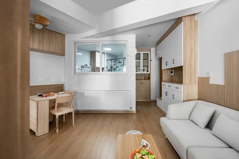 59㎡异形小户型改造,全屋采用整体定制,打造出极致收纳