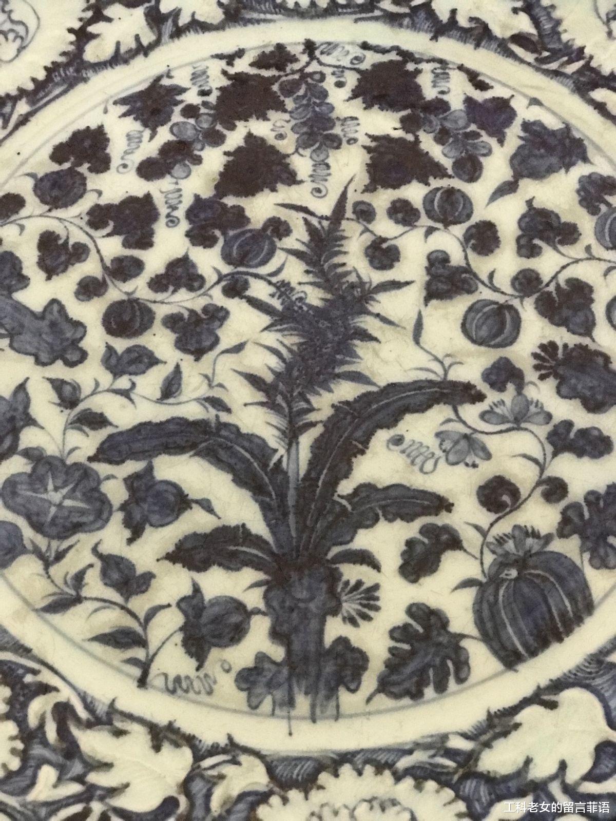 元青花|国博元代陶瓷展上的元青花盘