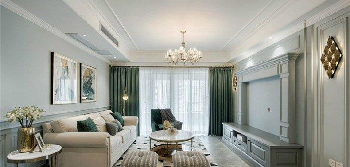 128㎡湖水绿清新美式三居,这乳胶漆配色没技巧估计配不出来!