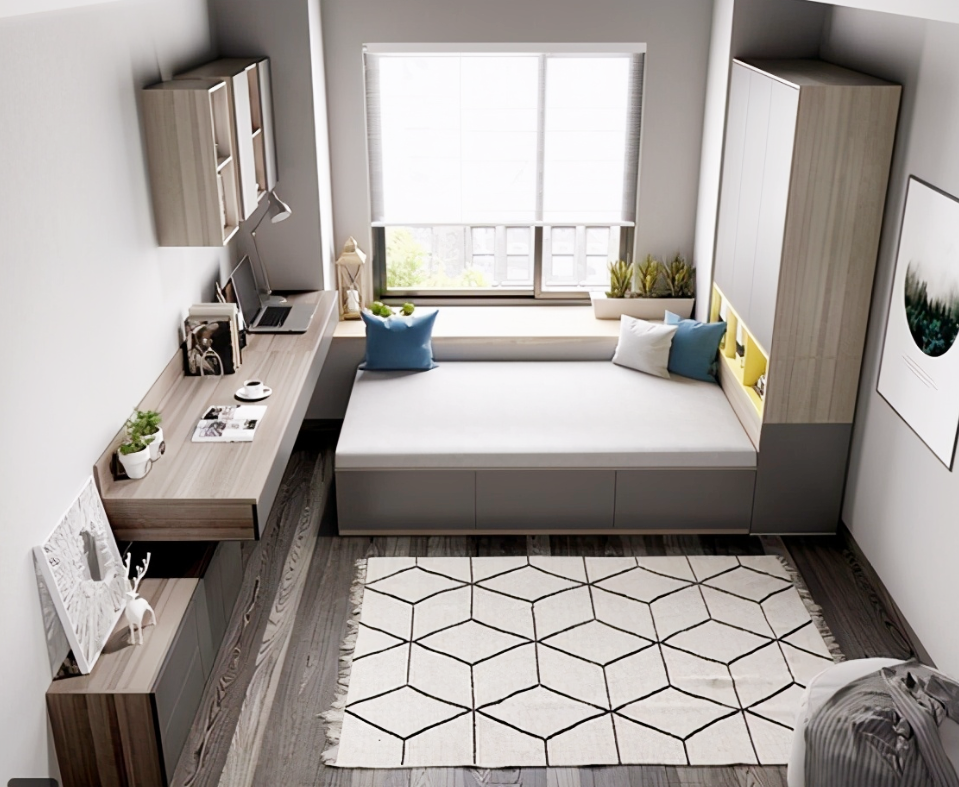 连着打才更省地，学邻居这样的书桌做法，小空间很适合实用性不差