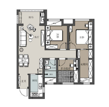 90平米北欧三房,全屋通透又明亮,客厅漂亮极了,以后买房照着装