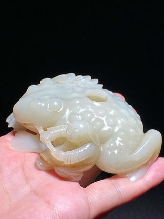 水盂|清中期 和田玉籽料 白玉 刘海戏金蟾 水盂 摆件 把件