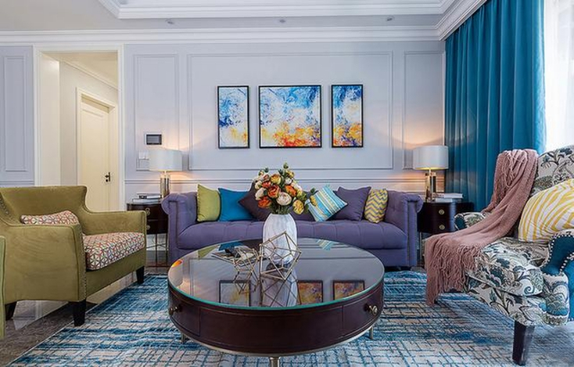 112平现代风三居室,室内大胆的配色居然很温馨