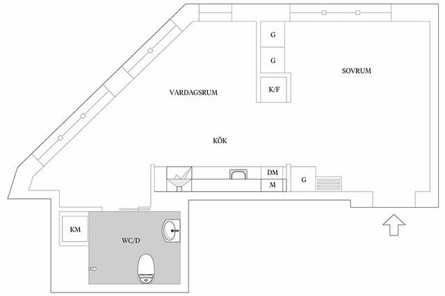 38平不规则小户型,墙面天花用混凝土,你会喜欢这样设计的家吗?