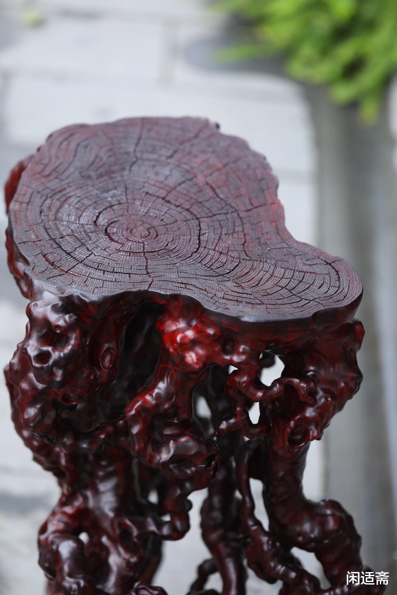 文房|文房雅室清供摆件，小叶紫檀随形大根几