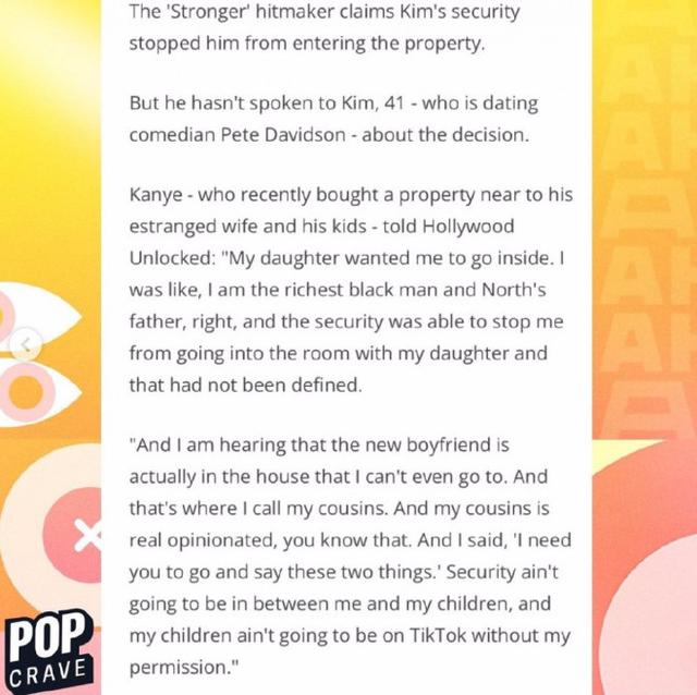 金·卡戴珊|侃爷称卡戴珊不准自己看女儿 被保安阻止恼羞成怒