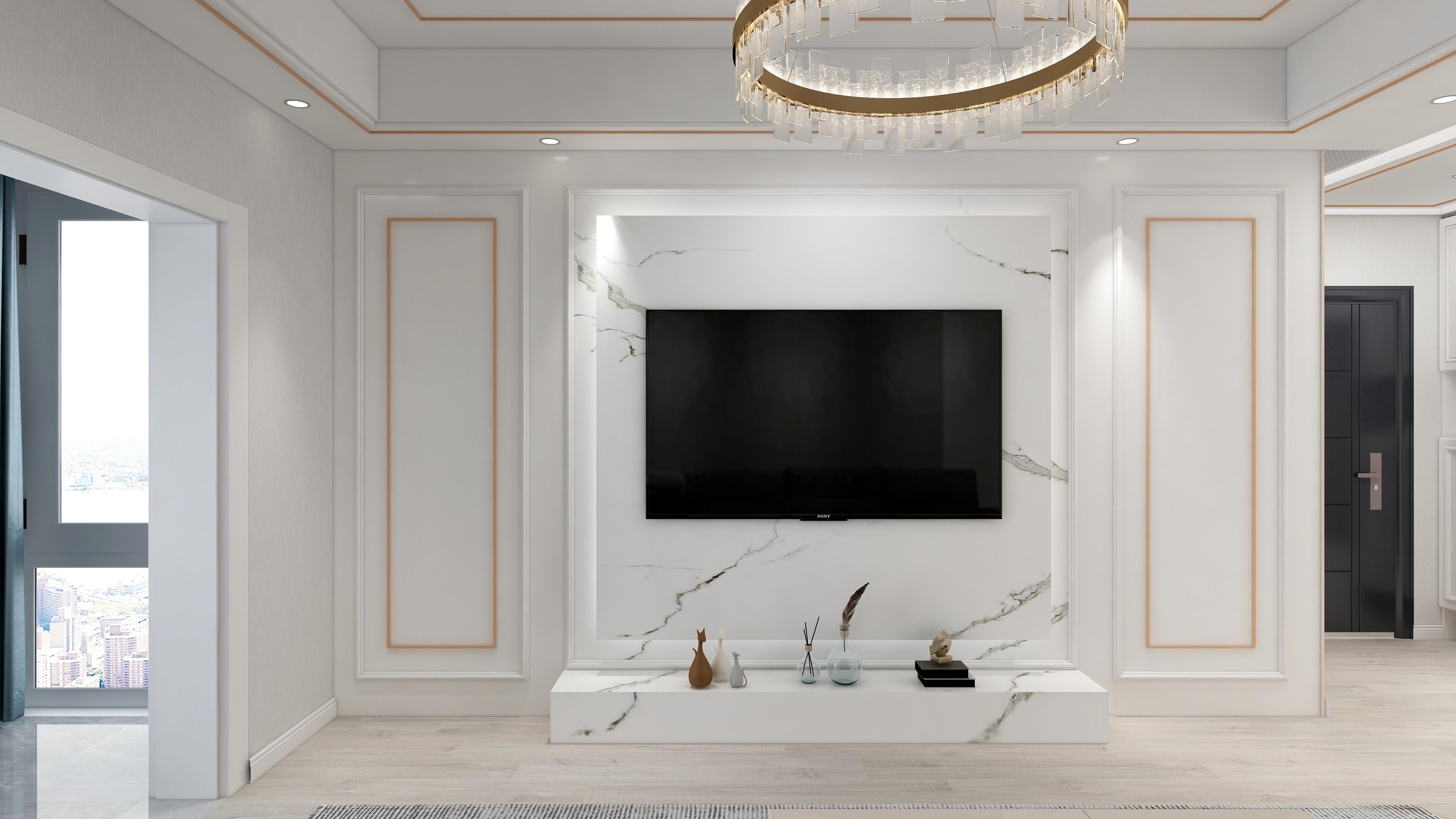 120平现代风三居室巧妙设计收纳充足,纯白色设计提亮客餐厅采光