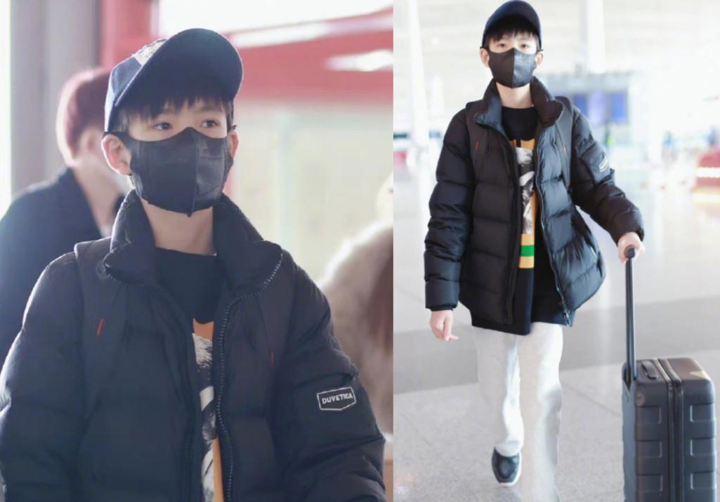 董洁|董洁带儿现身机场！13岁顶顶甜笑撞脸杨洋，母子俩找潘粤明团圆