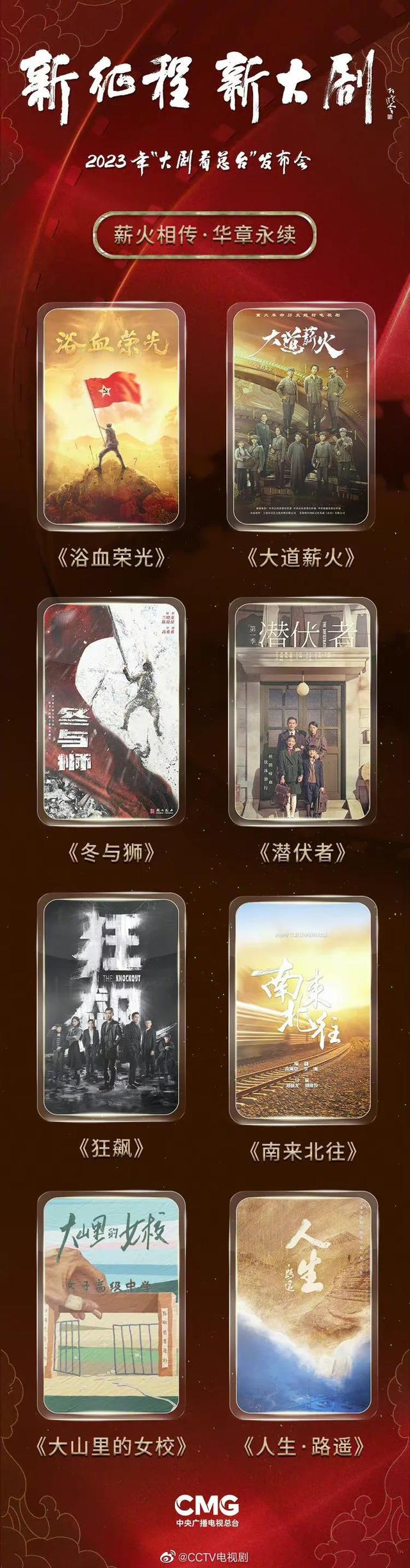 电视剧|央视2023电视剧完整版片单,来压压哪几部有爆款潜力?