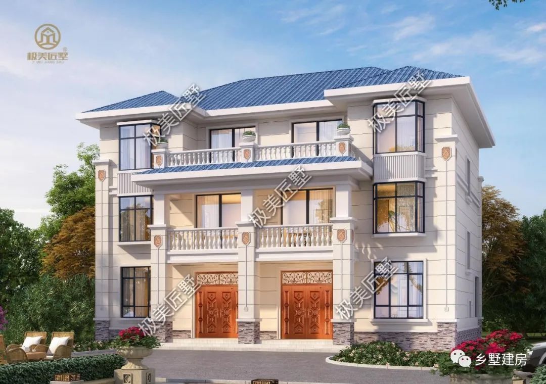 五款蓝屋顶自建房设计分享，还在犹豫建房的，一起来看看