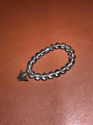 |藏传 爆老:老水晶+老托甲大鹏金翅鸟 手串