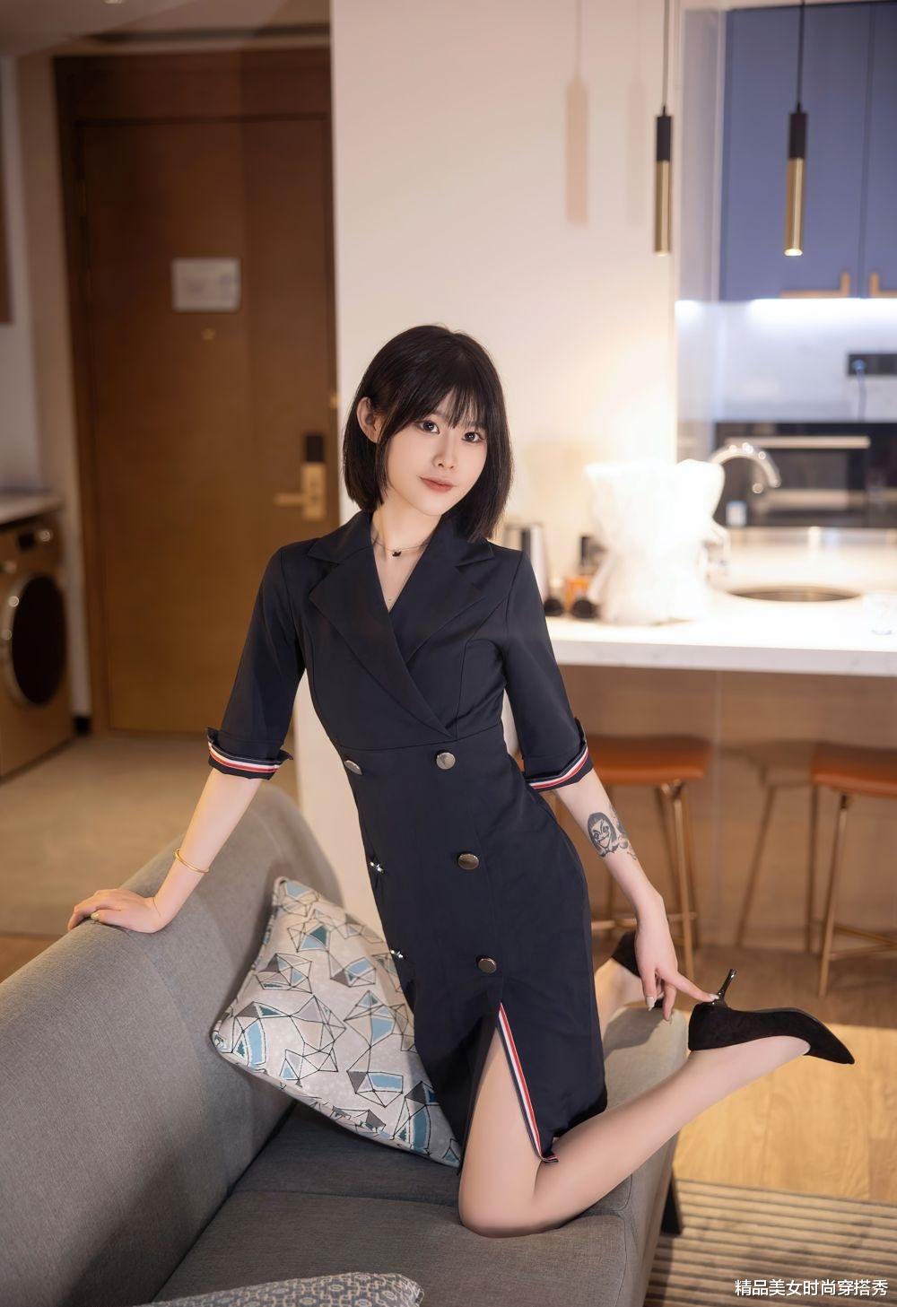 西装|早上起床晚了，试试这款西装裙，出门前轻松一穿，利落又不失知性