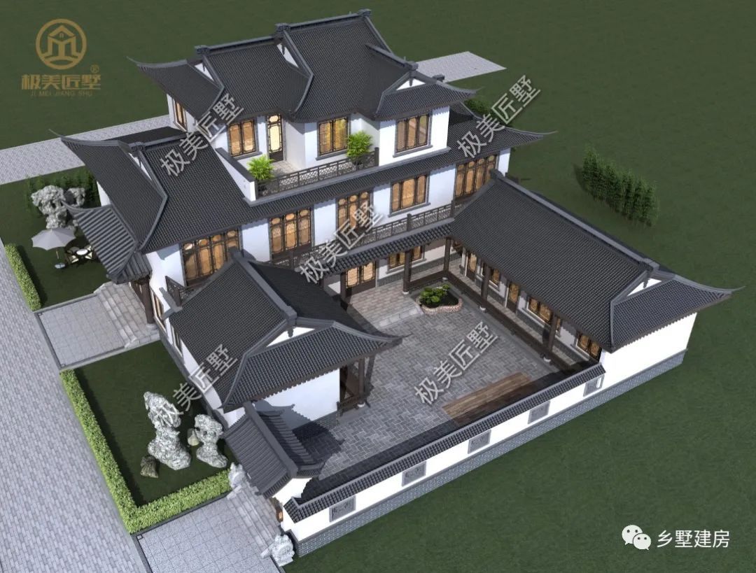 卧室|22.44X23.7米建个带商铺的中式合院，蕴藏典雅大气，传三代不过时