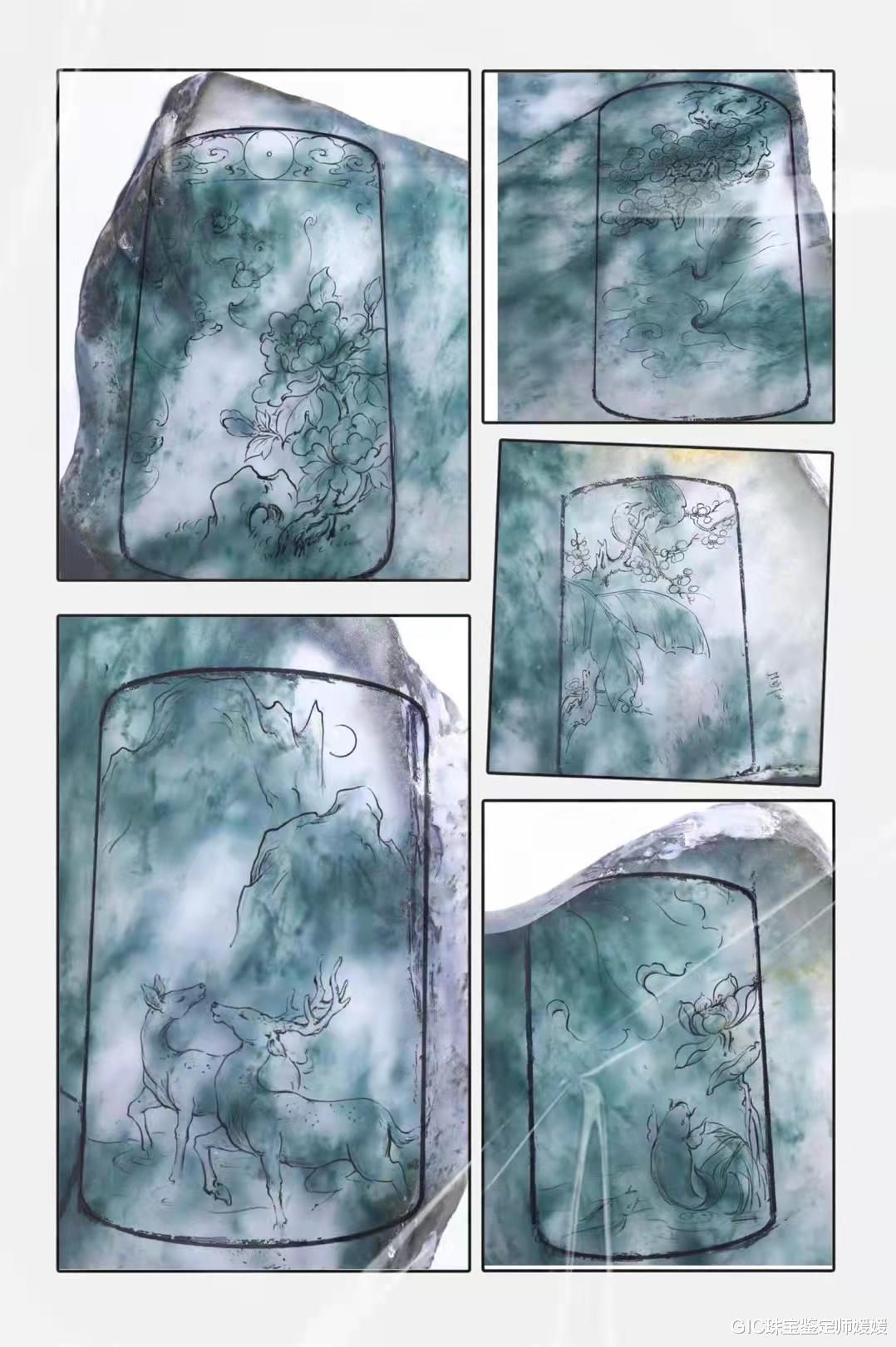 翡翠|沉寂上亿年的翡翠原石，经过一番精细的淬炼，成就玻璃种翡翠作品