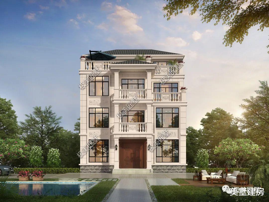 挑空客厅旋转楼梯彰显大气,四层美观大豪宅,你值得拥有!