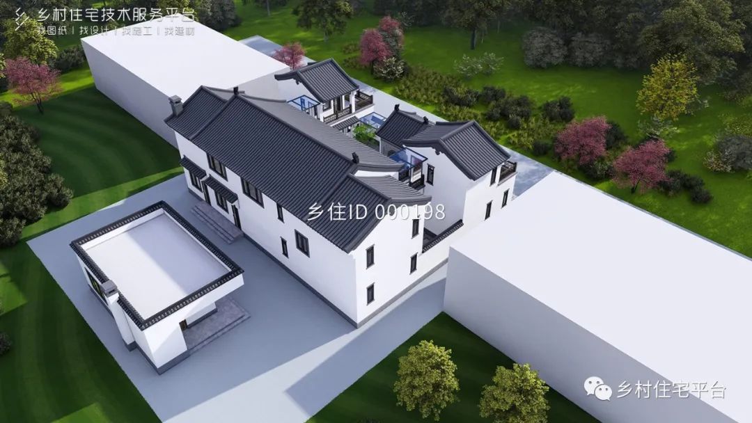 乡住科技免费图纸土建86万面宽21.6m进深17m湖南邵阳三层中式别墅