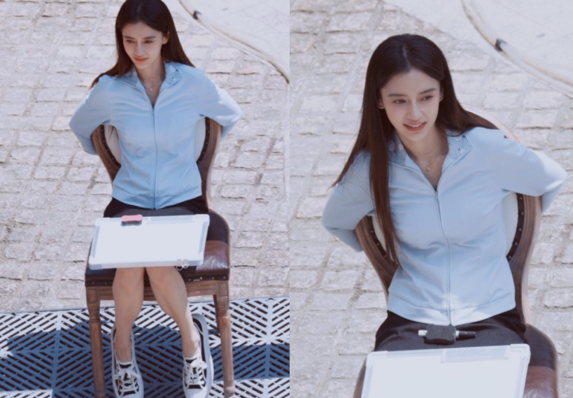 陈哲远|Baby节目路透曝光,一头黑长直扮相清纯,和男演员大胆玩“壁咚”