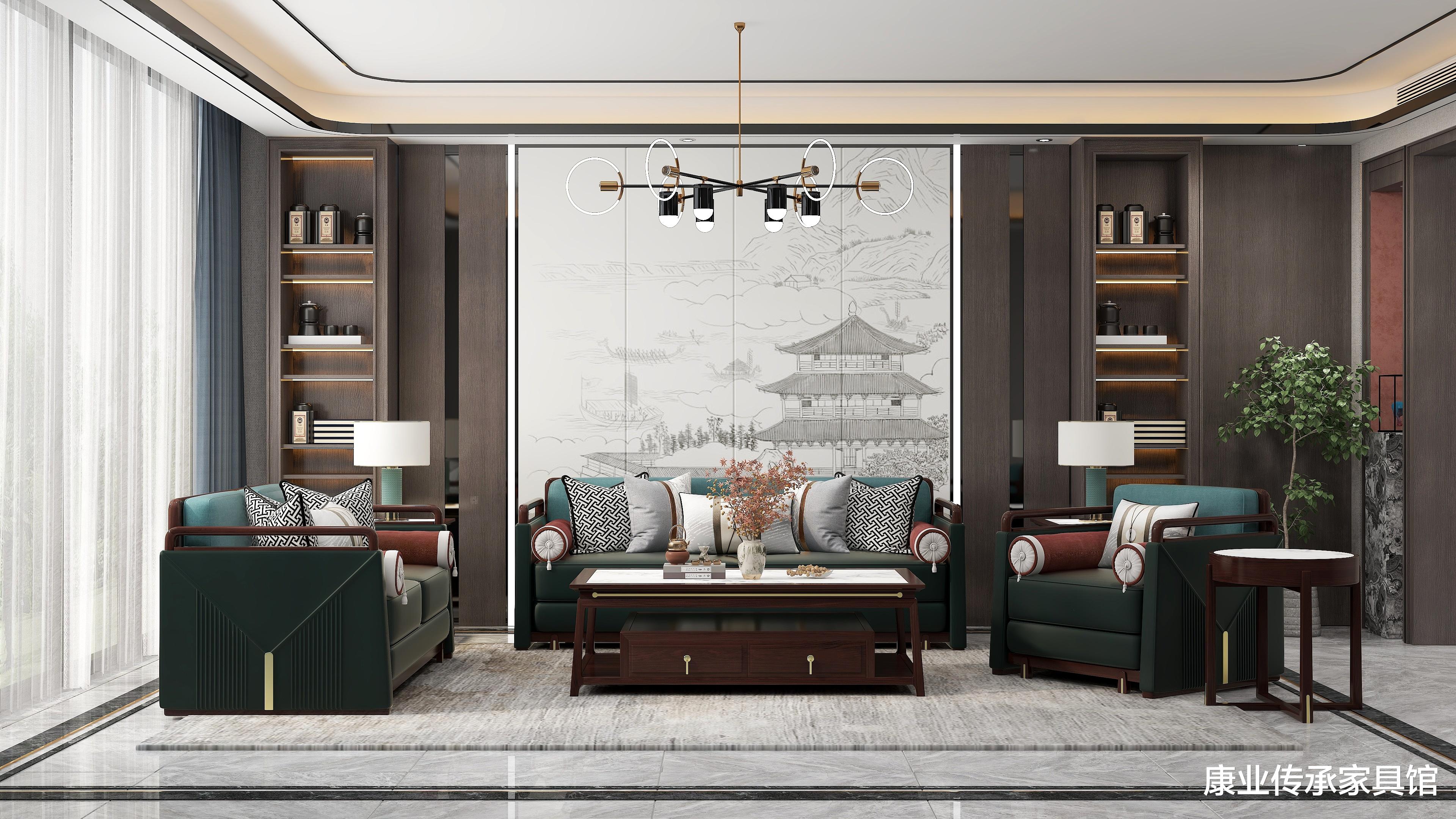 有一种客厅叫新中式,典雅质朴,是格调内敛最直接的表达