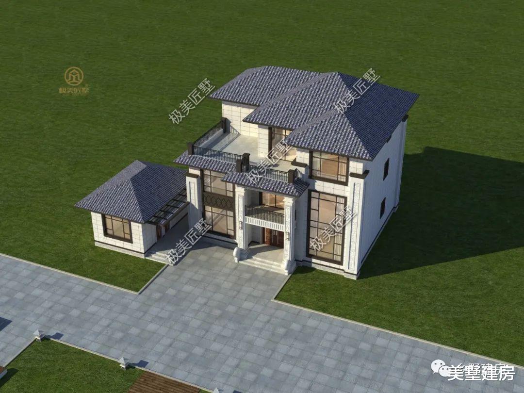 厨房设偏房,三层新中式你值得拥有,坐看庭前花开花落