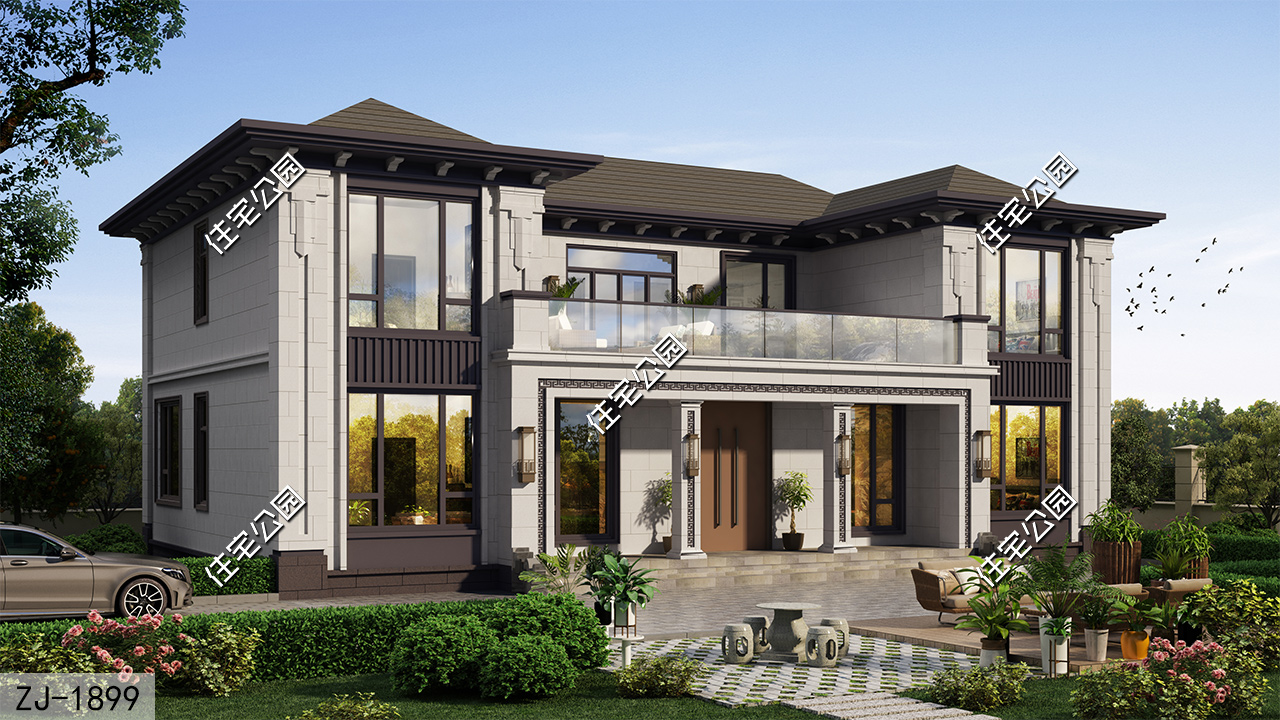 8间卧室+9米大客厅+棋牌室+露台,18×11米二层别墅,舒适又实用