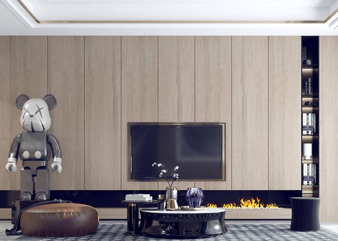 大白墙有点单调,试试局部用木饰面上墙,不仅高级而且有颜值!