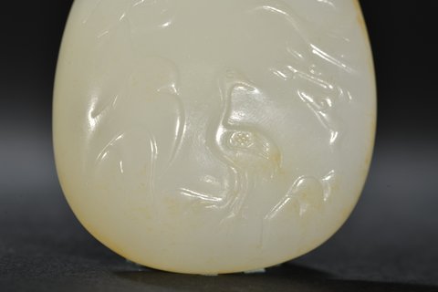 |和田玉松鹤延年年年有余把件