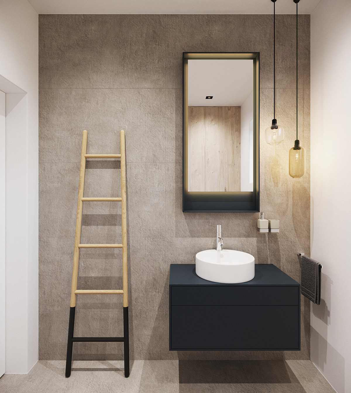 140平现代简约的家,用混凝土+木材的设计,玩出不一样的高级感