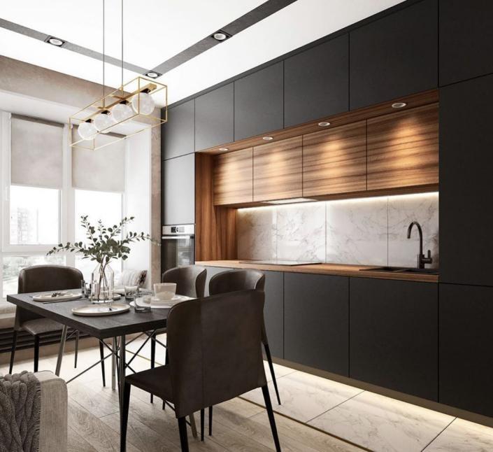 听朋友劝,将厨房吊柜改成双层,内缩十几公分,果然好用不少